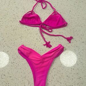 Kai Lani bikini hot pink small bottom medium top
